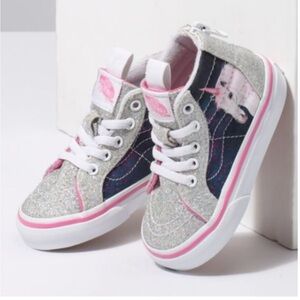 VANS for Toddler Girls High Top with Glitter and Unicorns, size 5
